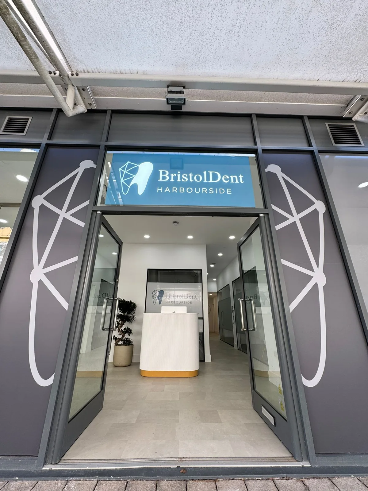 Entrance to a private dental practice