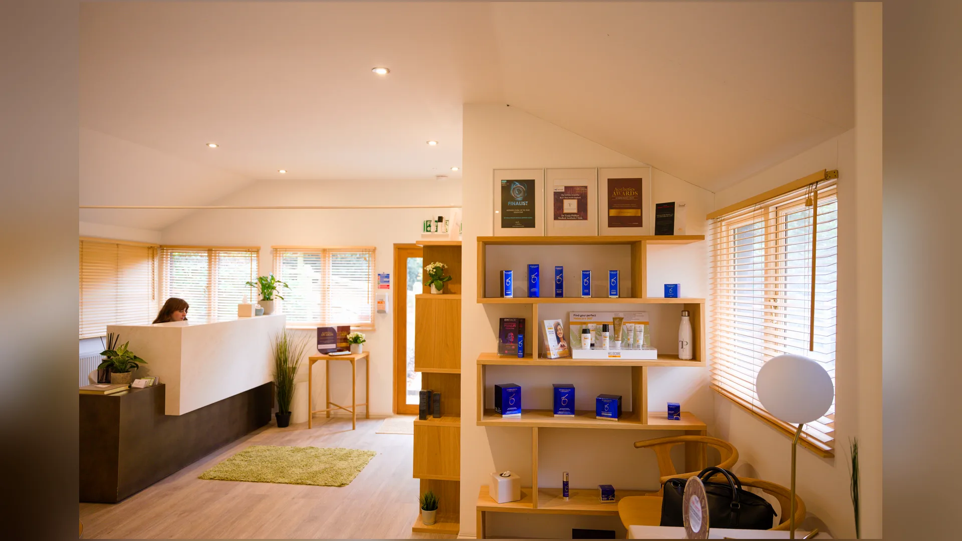 Welcoming private clinic reception and consultation space