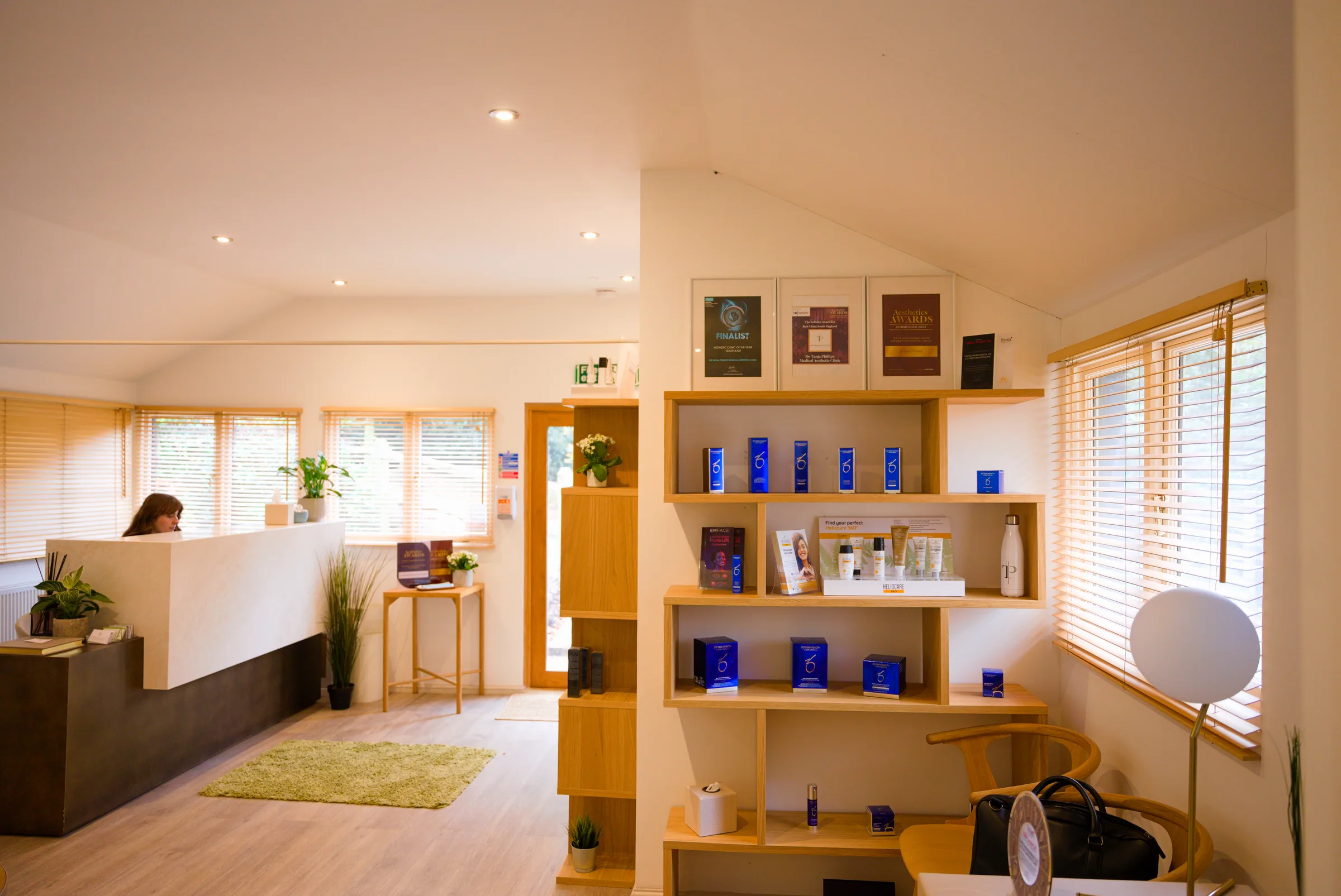A welcoming clinic reception with natural light