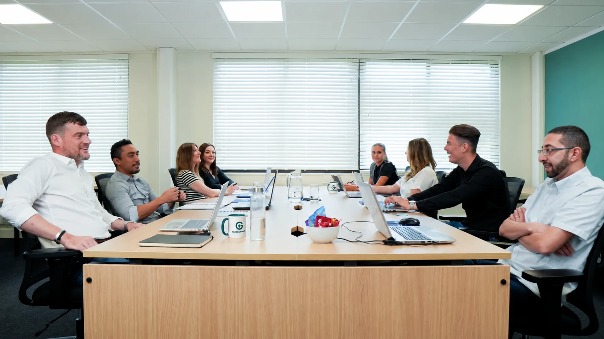 Marketing strategy discussion around a table